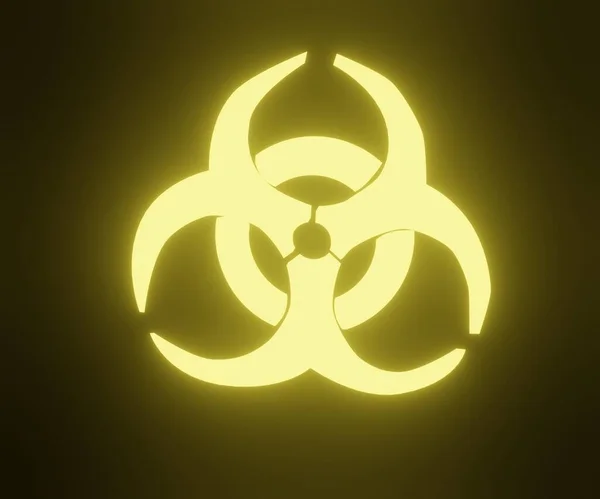 Isolated biological hazard, or biohazard symbol 3d rendering