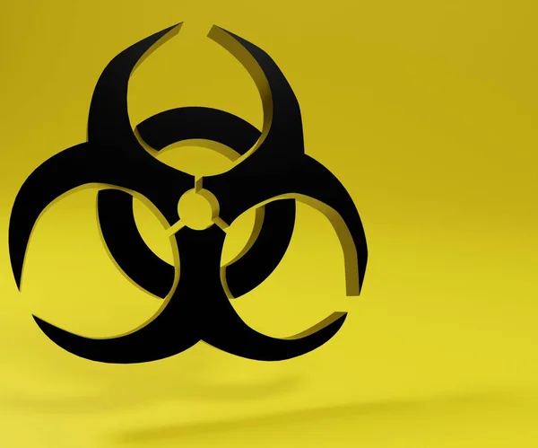 Isolated Biological Hazard Biohazard Symbol Rendering — Stock Photo, Image