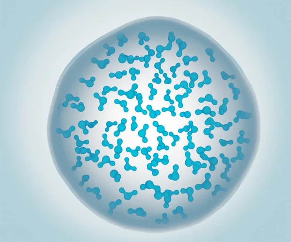 Molekul Oksigen Dalam Nanobubbles Dengan Molekul Air Rendering — Stok Foto