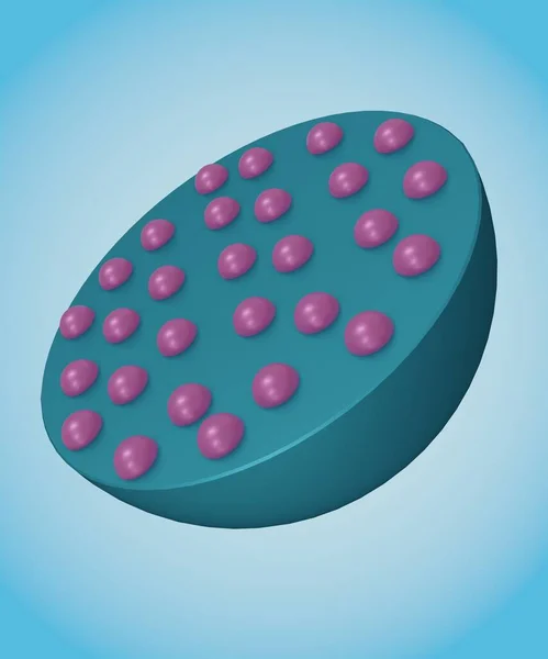 stock image Isolated microsphere with active substance as core material 3d renderin