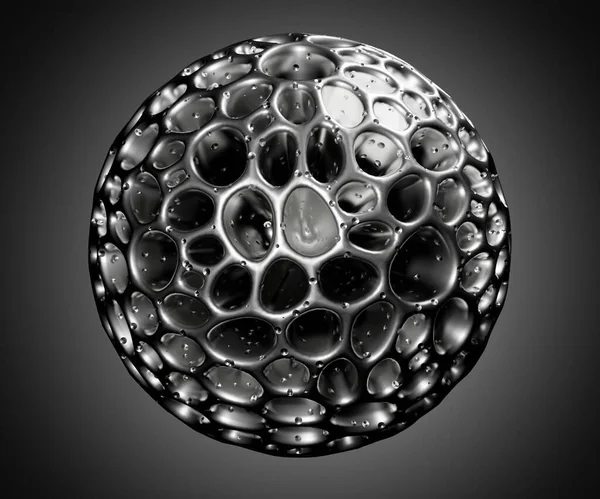 黒の背景3Dレンダリングで多孔質のマイクロスフィアを閉じ込め — ストック写真