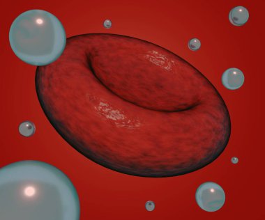 Nanobaloncuklu alyuvar hücreleri hücrelerin yan tarafına nüfuz eder.