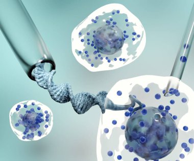 Laboratuvar ekipmanlarıyla hücrelerden DNA çıkartılıyor.