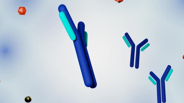 Antibody Drug Conjugated Cytotoxic Payload Animation Antibody Linked Biologically Active — Stock Video