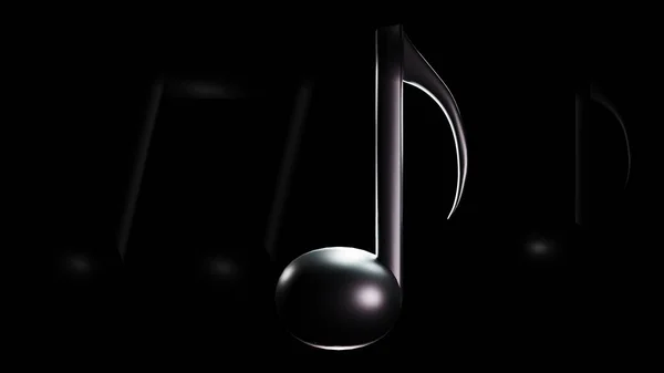 Music Notes Low Light Environment Black Background Rendering — Stock Photo, Image