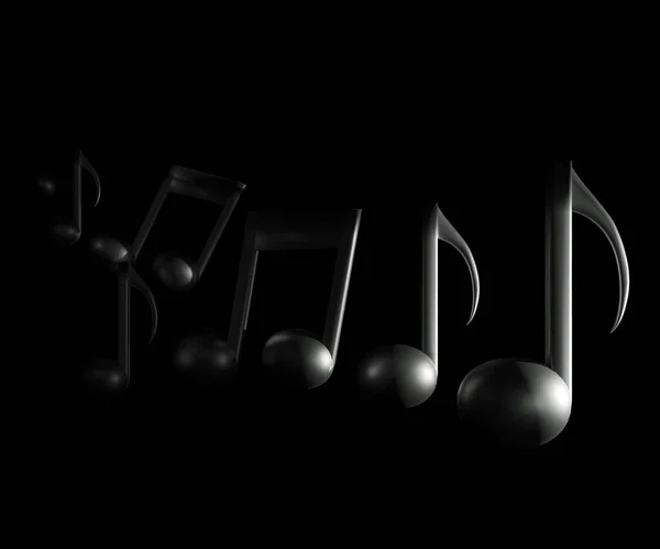 Music Notes Low Light Environment Black Background Rendering — Stock Photo, Image