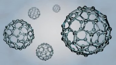 Fulleren adı verilen karbon nano yapısının üç boyutlu dağılımı