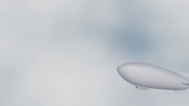 hareket eden zeplin veya zeplin balon gökyüzünde 3D görüntüleme