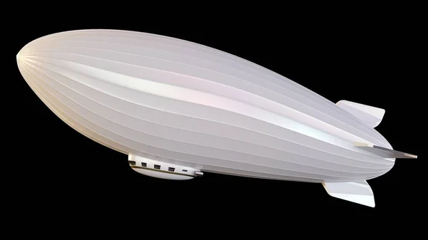 黑色背景下孤立的飞艇或透析气球3D渲染 — 图库照片