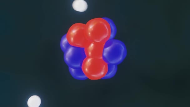 One Rotating Nitrogen Molecule Rendeirng — стоковое видео