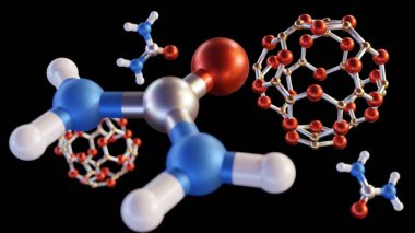 Üre molekülleri ile B24N24 Nano Kafeslerinin etkileşimi 3D
