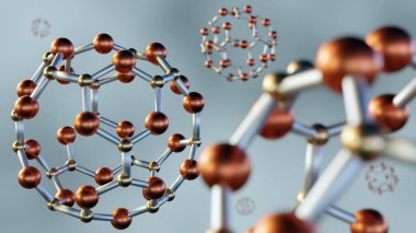 İzole edilmiş Boron nitrür ya da B24N24 nanometre beyaz arka planda uyuşturucu taşıma sistemleri olarak 3D