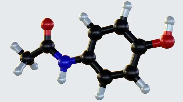 Molécule Isolée Paracétamol Paracétamol Est Médicament Analgésique Antipyrétique Qui Est — Photo