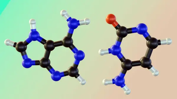 Geïsoleerde Cytosine Paren Met Guanine Moleculen Worden Gevonden Dna Rendering — Stockfoto