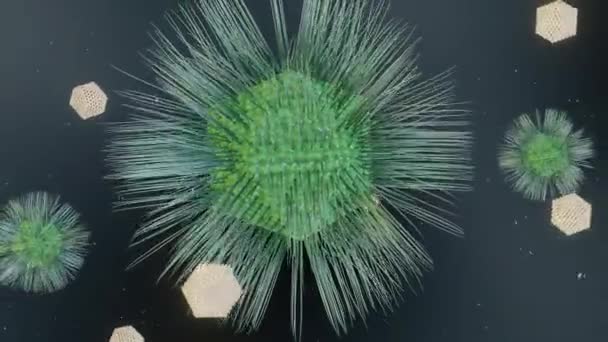 Mimivirus Genere Virus Giganti Della Famiglia Mimiviridae Con Rendering Sputnik — Video Stock