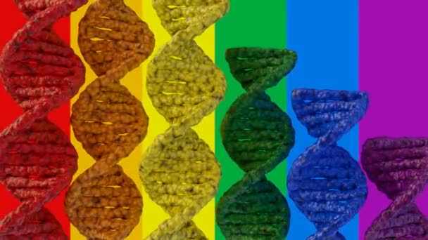 Διάφορα Χρώματα Ουράνιο Τόξο Της Έλικας Dna Απόδοση — Αρχείο Βίντεο