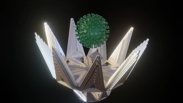 Dna Origami Teknolojisi Tüm Bir Virüs Vücudunu Moleküler Virüs Tuzağı — Stok video