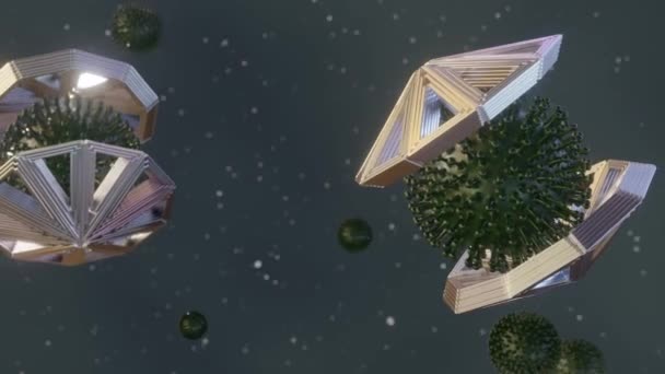 Dna Origami Teknolojisi Tüm Bir Virüs Vücudunu Moleküler Virüs Tuzağı — Stok video