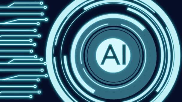 Abstraktes Technologie Hintergrundkonzept Mit Einer Animation Der Künstlichen Intelligenz Leuchtend — Stockvideo