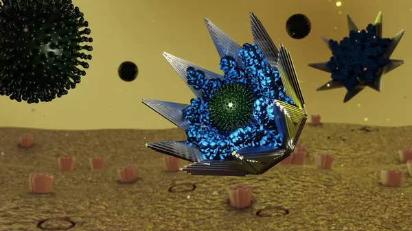 Технология Днк Оригами Состоянии Поглотить Целое Тело Вируса Известный Молекулярная Лицензионные Стоковые Фото