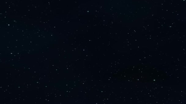 Тривимірна Анімація Зірок Крутяться Чорному Небі Світло Від Зірки Заломлюється — стокове відео