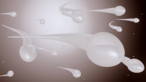 Animation Swimming Sperm Cells Black Background — Stock Video