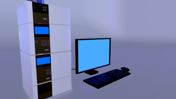 Animação Uma Máquina Cromatografia Líquida Alta Desempenho Hplc Com Computador — Vídeo de Stock