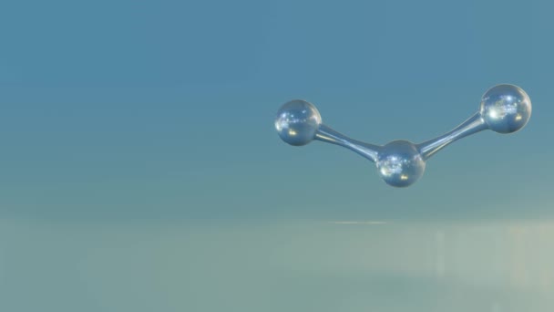 Blå Bakgrund Visar Upp Animering Vatten Eller H2O Molekyl — Stockvideo