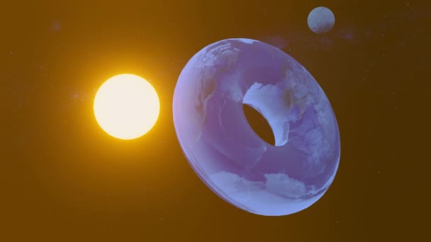 일러스트에 토러스 지구의 애니메이션 — 비디오