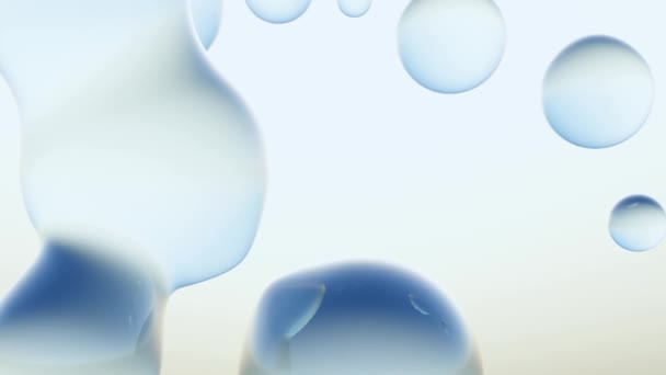 Una Animación Esferas Líquidas Emulsión Azul — Vídeos de Stock