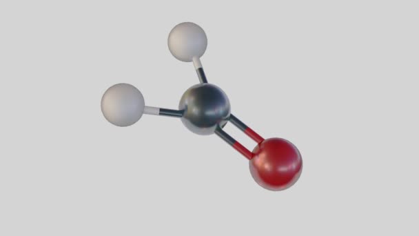 Animacja Wyizolowanej Formuły Chemicznej Formaldehydu Białym Tle — Wideo stockowe