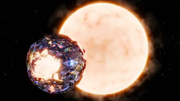 3d rendering of Lucy as a Diamond star, more accurately a crystallized white dwarf or known as chunk of crystallized carbon