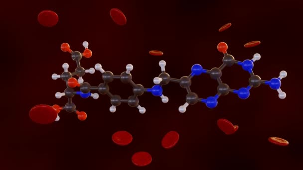 Animation Molécule Acide Folique Également Connu Sous Nom Vitamine Aide — Video