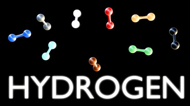 Hidrogén Árnyékának Animációja Egy Másik Megközelítés Hidrogén Tiszta Energia Potenciáljának — Stock videók
