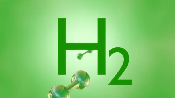 Yenilenebilir Hidrojen Olarak Bilinen Yeşil Hidrojenin Animasyonu Yeşil Hidrojen Temiz — Stok video