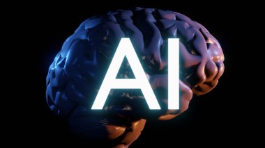 3 boyutlu yapay zeka ya da ai ve insan beyni.