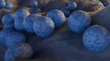 MRSA 'nın 3D görüntülemesi, metisiline dayanıklı Staphylococcus aureus anlamına geliyor. Birkaç antibiyotiğe dirençli bir bakteri türü.