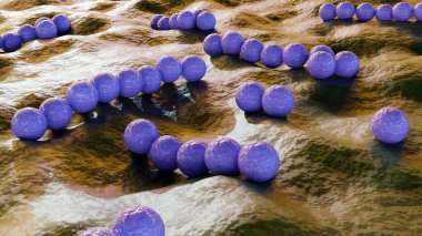 3d rendering of streptococcus, is spherical bacterium that belong to the family Streptococcaceae. They are non-sporing cocci that tend to link in chains. clipart