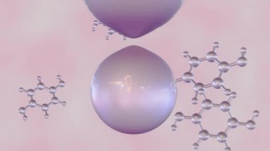 3d animation of Hydroquinone or HQ is also known as a melanin synthesis inhibitor and has antioxidant properties