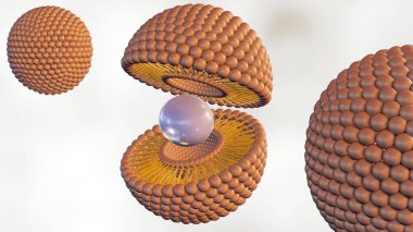3D liposom içeriğini açığa çıkarıyor. Bir liposomun büyütülmüş görüntüsü, kapsülleşmiş materyalinin sızıntısını gösteriyor.