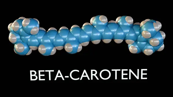 stock image 3D rendering of beta-carotene molecules, also called carotenoids are considered antioxidants