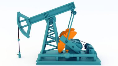 Pompa valesinin 3D görüntüsü, ayrıca kafa sallayan eşek ya da at kafası pompası olarak da bilinir. Petrol kuyularından petrol çıkarmak için kullanılan bir çeşit mekanize kuyu başı..