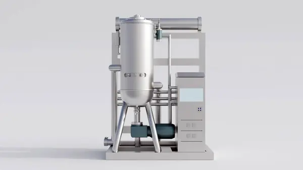 stock image A 3d rendering of a bioreactor, a vessel used to cultivate cells or microorganisms for research or industrial applications.