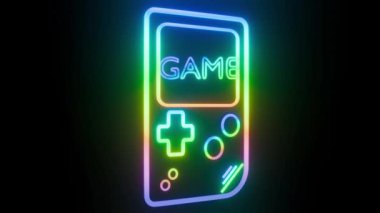 Bu klasik oyun konsolunun 3 boyutlu animasyonu göz kamaştırıcı bir neon gökkuşağıyla yeniden canlandırılmış, kırmızı yeşil mavi ışıktan yapılmış..