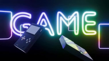 Bu klasik oyun konsolunun 3 boyutlu animasyonu göz kamaştırıcı bir neon gökkuşağıyla yeniden canlandırılmış, kırmızı yeşil mavi ışıktan yapılmış..