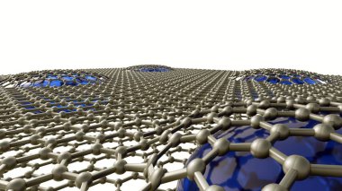 Grafen sıvısı hücresinin 3 boyutlu görüntüsü. Bu teknoloji, bilim insanlarına sıvı bir ortamda atom seviyesindeki materyal ve süreçleri inceleme olanağı sağlıyor..
