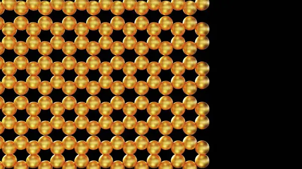 stock image A 3D rendering of an array of spherical gold nanoparticles. This intricate structure highlights the potential of nanotechnology for creating novel materials and devices.