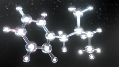 Metamfetaminin parlayan kimyasal yapısının 3D animasyonu