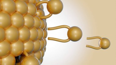 Bir lipit bilayer içeren lipozomun 3B görüntüsü.