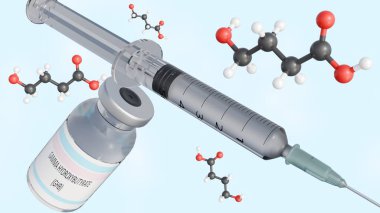 Şırınga ve üzerinde 